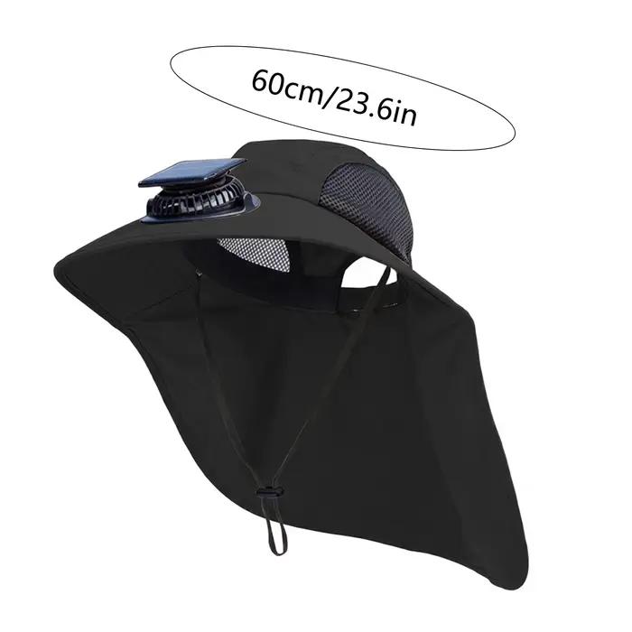 Chapeau solaire avec ventilateurs solaires pour homme chapeau de pêche en plein air ventilateurs rafraîchissants casquette d'été respirante protection uv confortable ajustement réglable