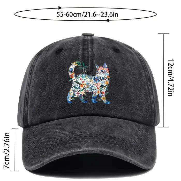 Casquette de Baseball chat fleurs aquarelle hommes femmes réglable Snapback camionneur chapeau Sport décontracté