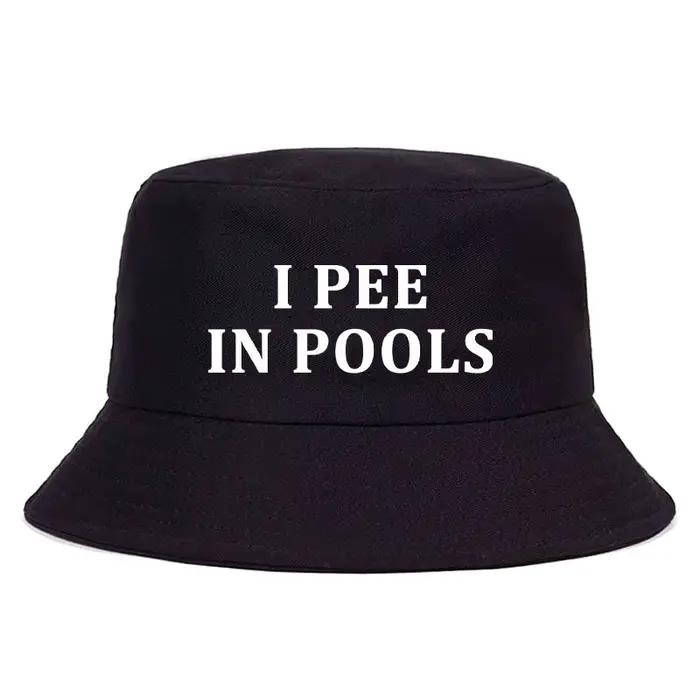 Chapeau seau I Pee in Pools chapeau de pêcheur d'été en coton drôle pour homme et femme protection solaire chapeau occasionnels plage randonnée pêche camping