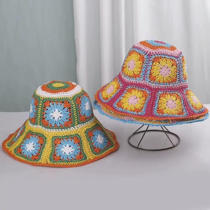 Chapeau de paille XIADAILA multifonctionnel fleuri pour femmes protection UV extérieur style sport été hiver