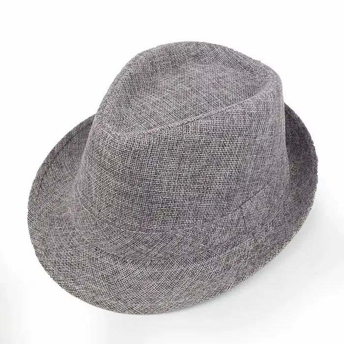 Nouveau été lin Fedora Jazz chapeau Style britannique unisexe