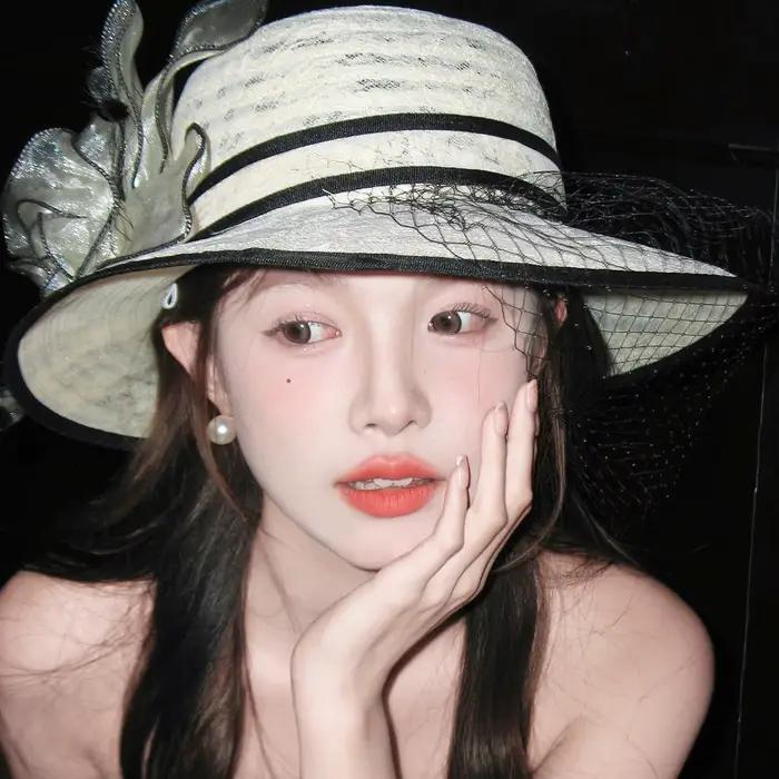 Chapeaux Bob en Dentelle Française Hepburn pour Femme