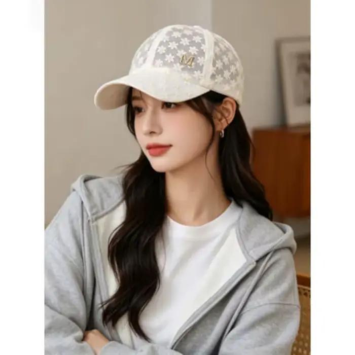 Nouvelle Casquette de Baseball Imprimée Femme Style Sport Motif Fleur Polyester Respirante Printemps Eté Occasions Spéciales