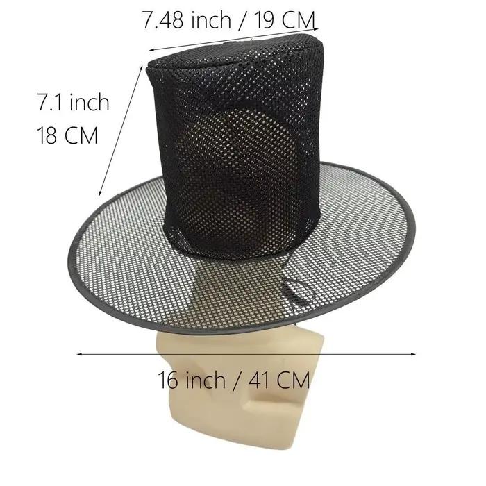 Chapeau coréen traditionnel léger en maille noire à large bord