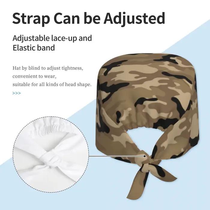 Casquette de travail de nettoyage à motif de camouflage marron forêt