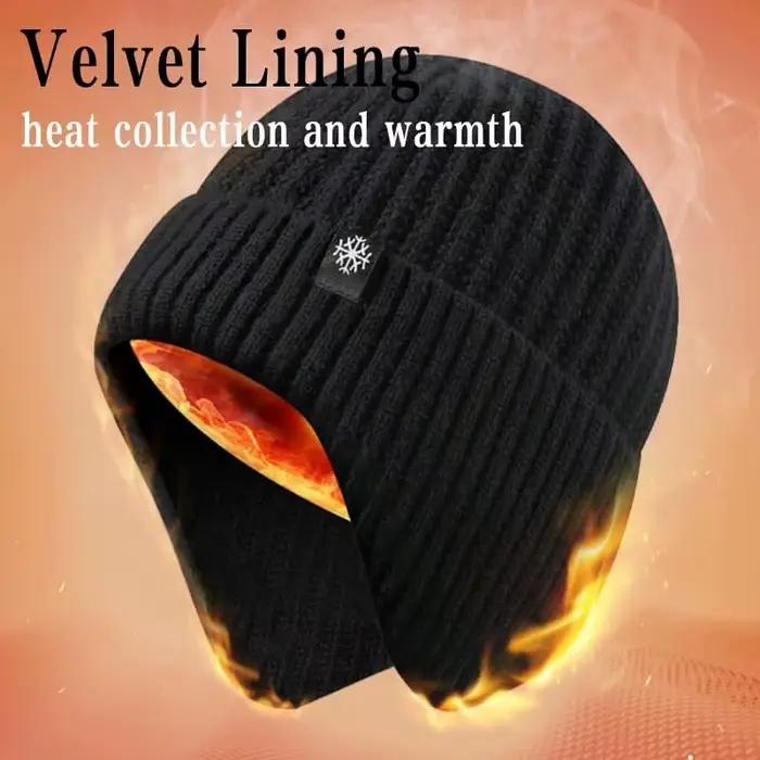 Hommes hiver tricoté chapeau en peluche chaleur casquette à visière en plein air cache-oreilles décontracté mode fausse fourrure doublé Bomber chapeaux cyclisme Protection des oreilles