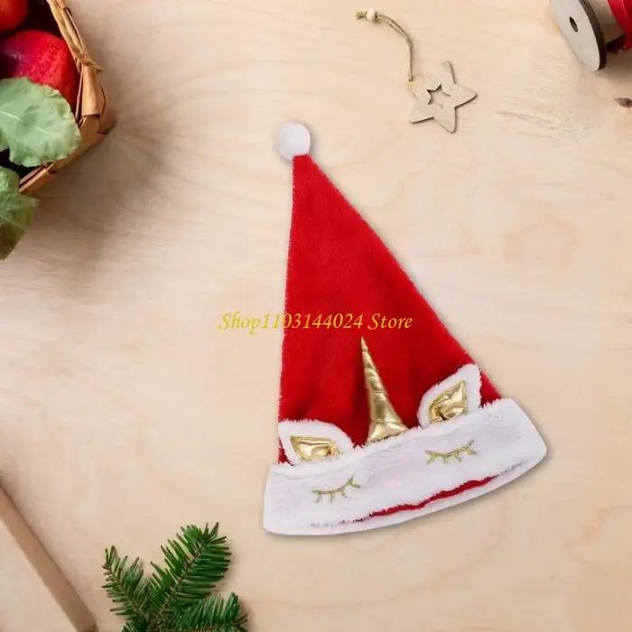 N5KE – joli chapeau noël en forme drôle, chapeau décoration licorne