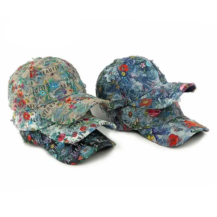 Casquette de baseball imprimée florale pour femmes
