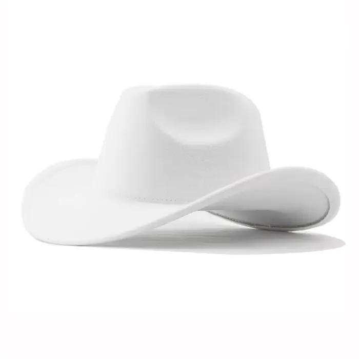 Chapeau de cowboy occidental vintage unisexe polyester solide pour voyage et événements western