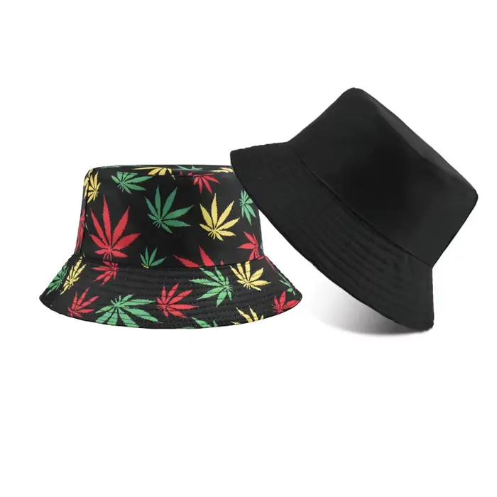 Chapeau de pêcheur en feuille d'érable imprimé à la mode de style rétro
