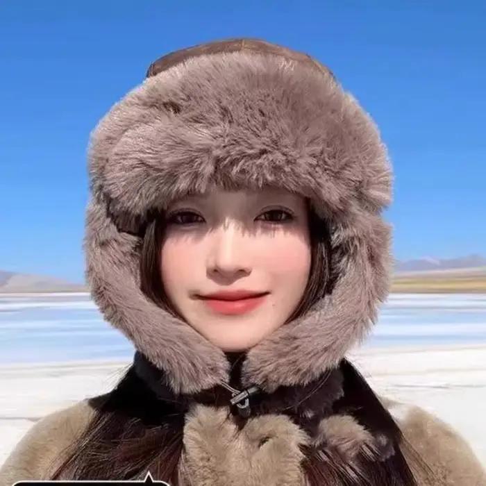 Bomber chapeau de haute qualité imperméable en cuir PU russe