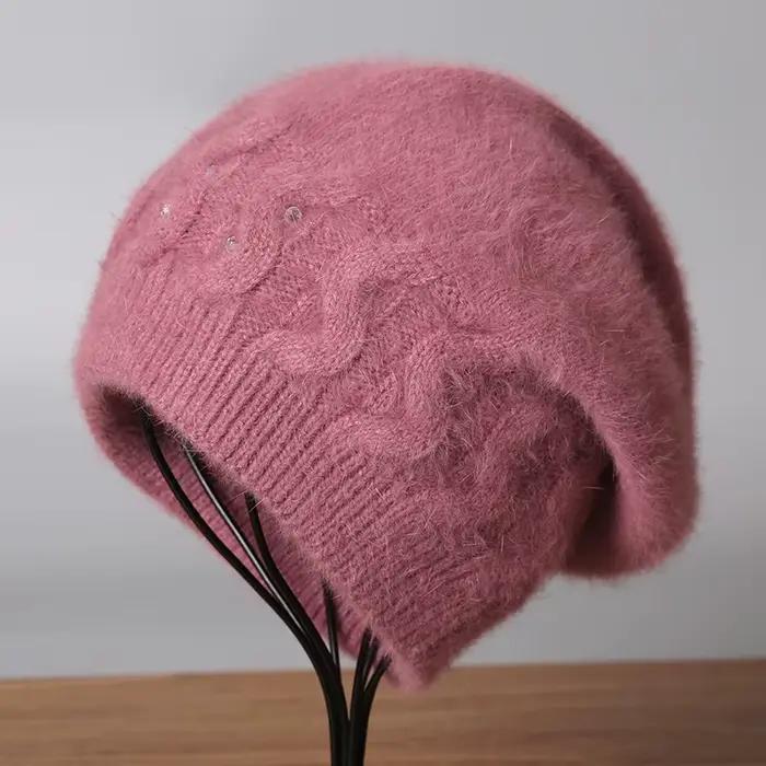 Angora chapeau femmes hiver tricot