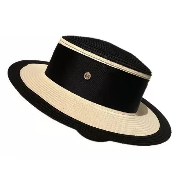 Chapeau de paille élégant avec nœud décoratif