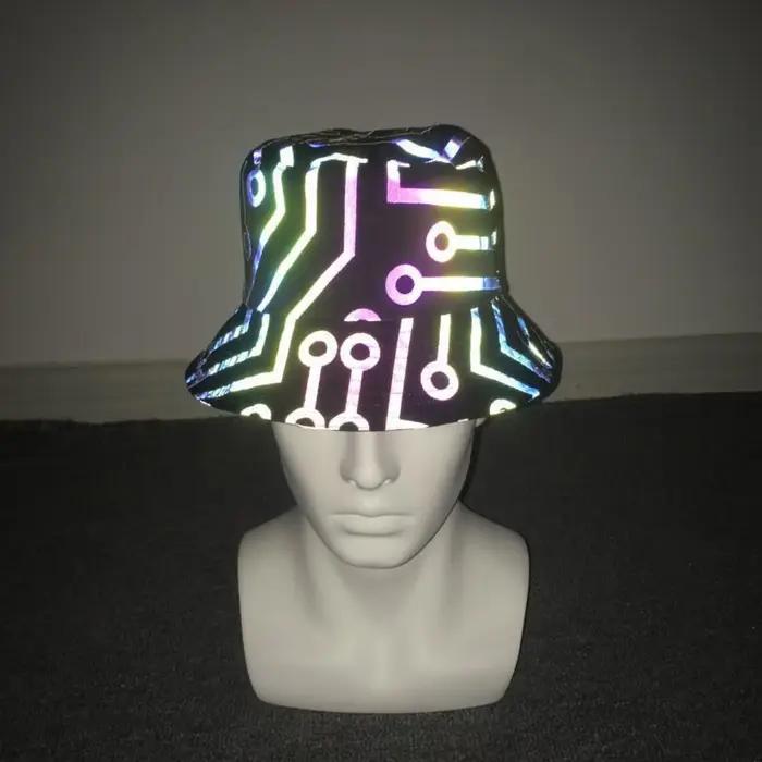 Chapeau seau réfléchissant coloré pour hommes et femmes