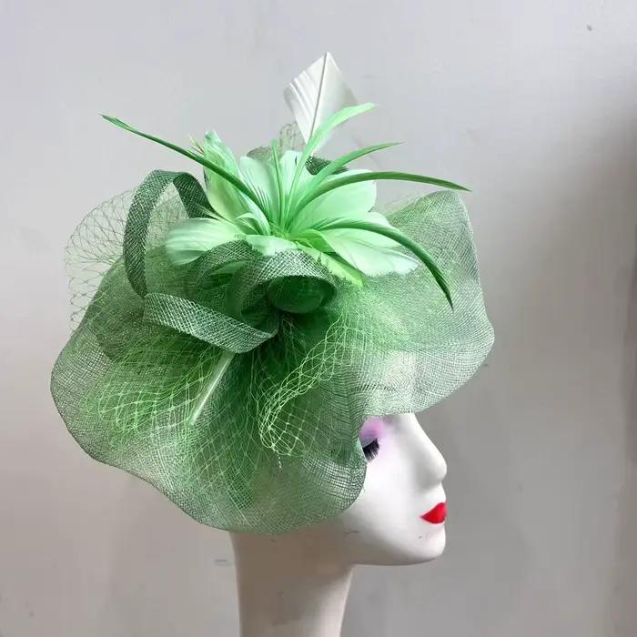 Chapeau fascinateur femme élégant bandeau fleuri plumes pour mariage goûters courses de chevaux garden-parties cocktails