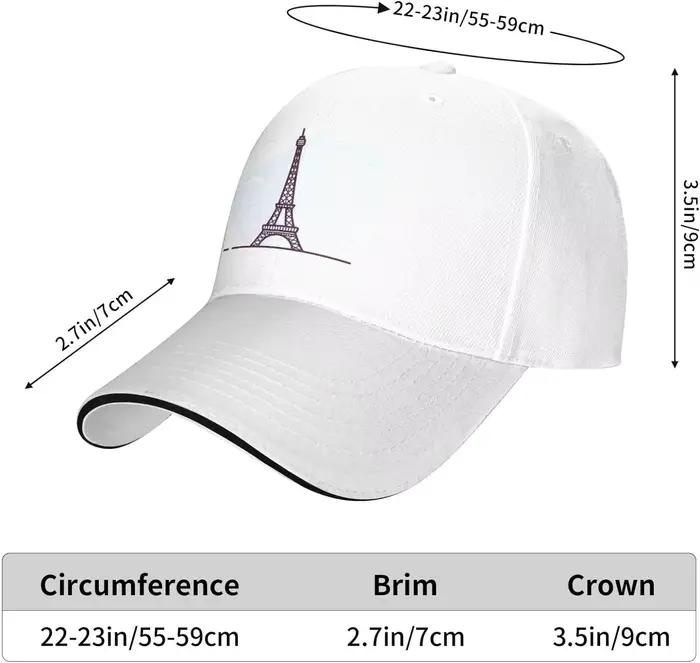 Casquette de baseball Tour Eiffel Paris adulte unisexe coton denim réglable protection solaire pour homme femme occaions décontractées