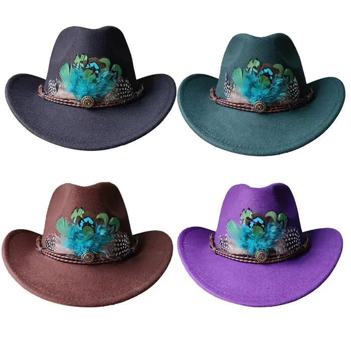Accessoires de chapeau tricotés en plumes pour hommes et femmes