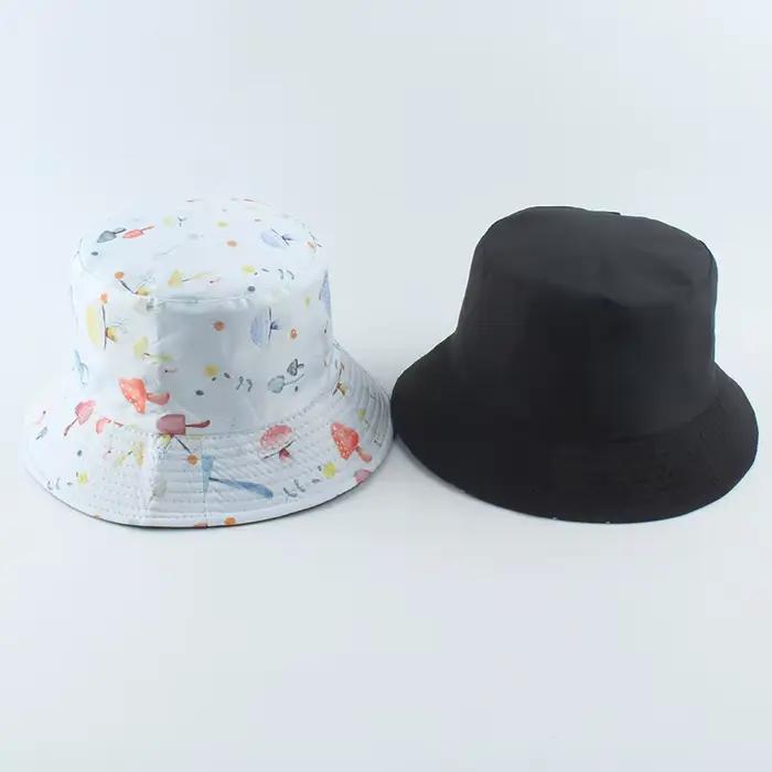 Chapeau seau Panama pliable imprimé champignon