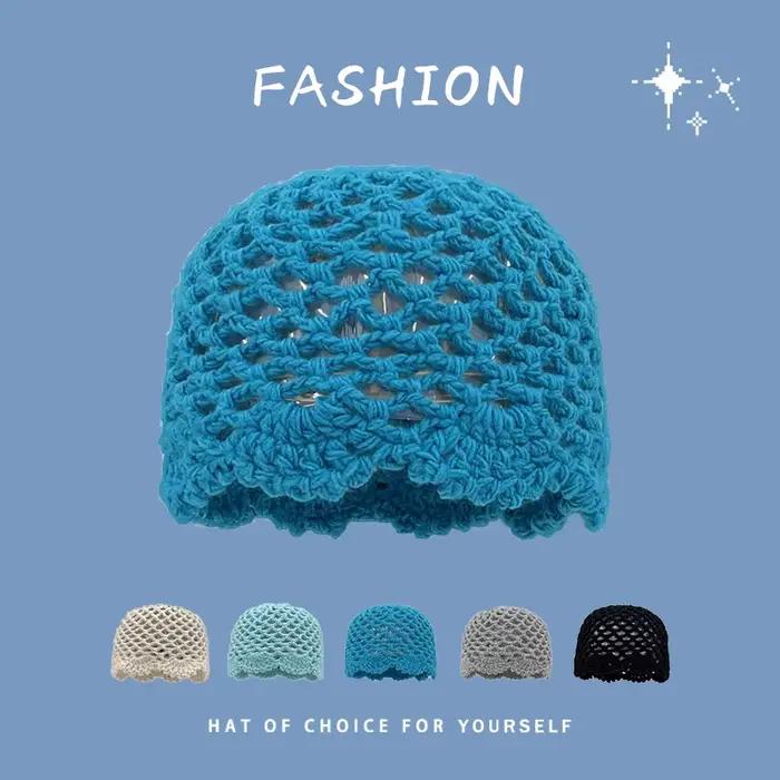 Bonnet coréen élégant tricoté à la main