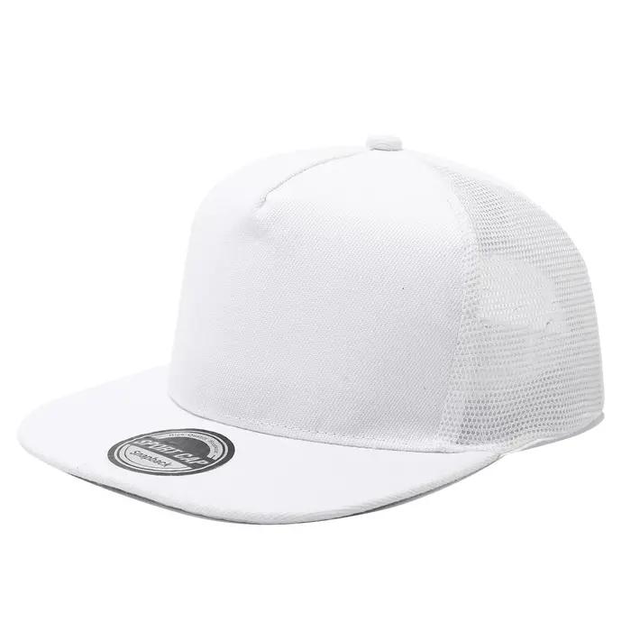 Casquette de baseball en maille à 5 panneaux avec logo imprimé personnalisable style hip-hop réglable pour homme et femme occasions extérieures toutes saisons