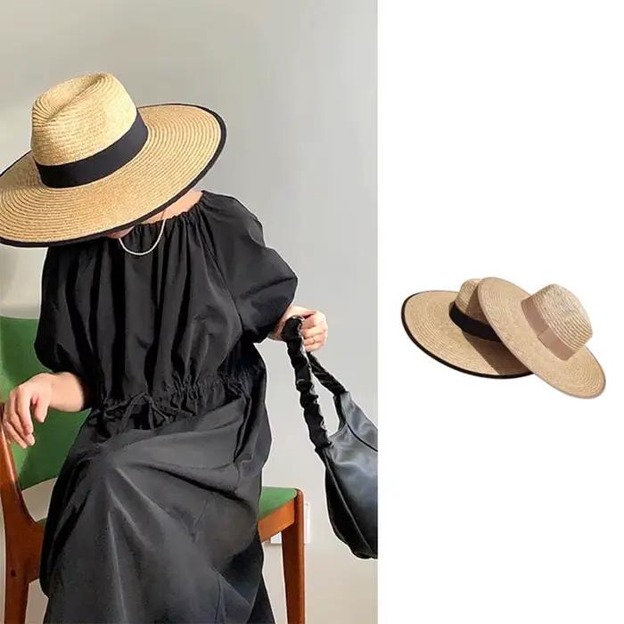 Chapeau de paille à large bord pour femme