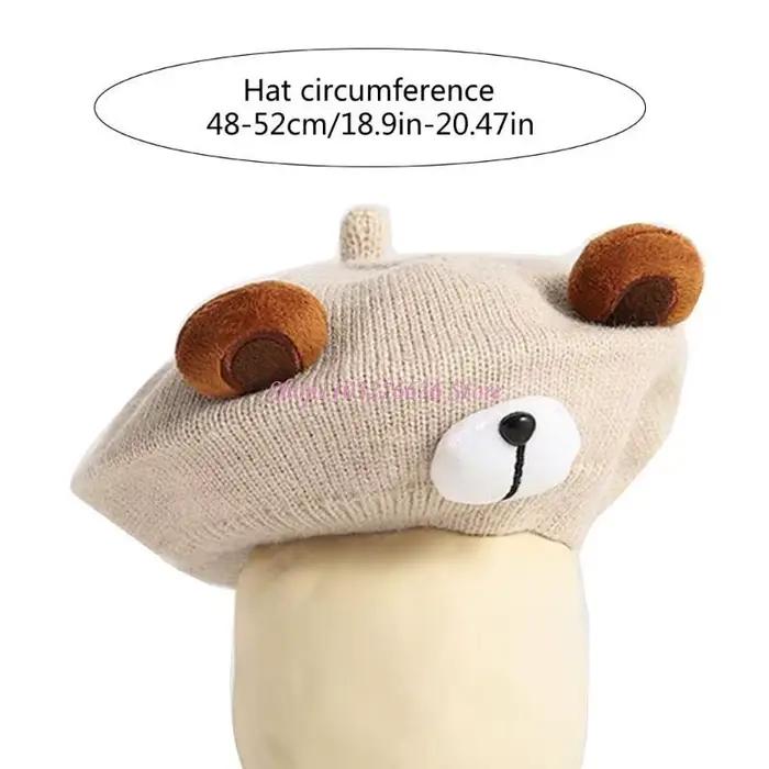 R6FD – bonnet tricoté ours dessin animé mignon pour garçons filles