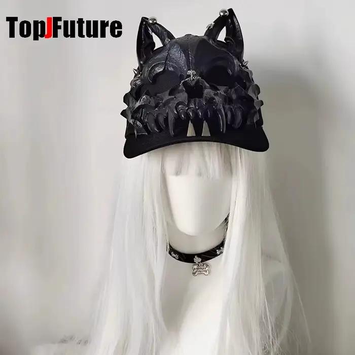 Béret en simili cuir décoratif pour femmes, style gothique et punk, mode Harajuku, Y2K, accessoire de rue pour toutes les saisons