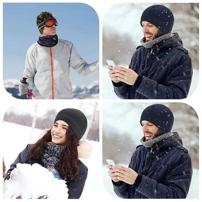Chapeaux en tissu polaire chaud unisexe