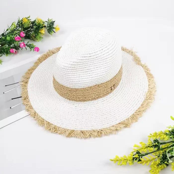 Chapeau de paille avec logo M pour hommes et femmes