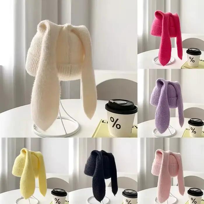 Chapeau d'oreille longue Crochet tricoté chapeaux mignon lapin