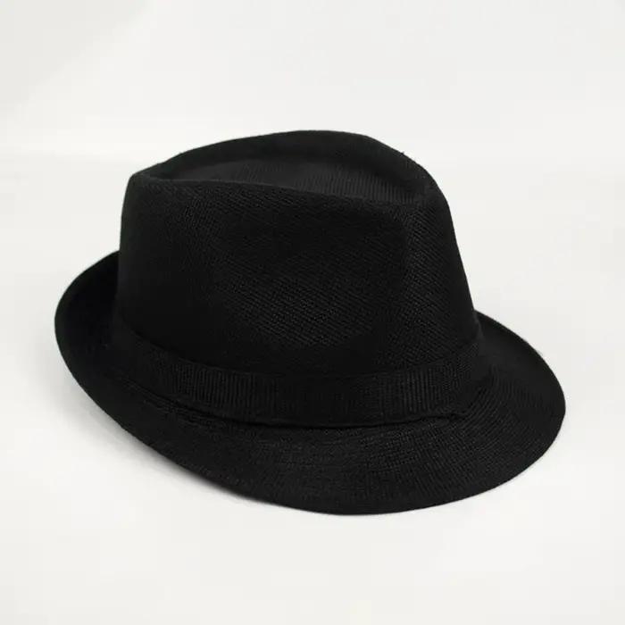 Chapeau noir en lin pour hommes