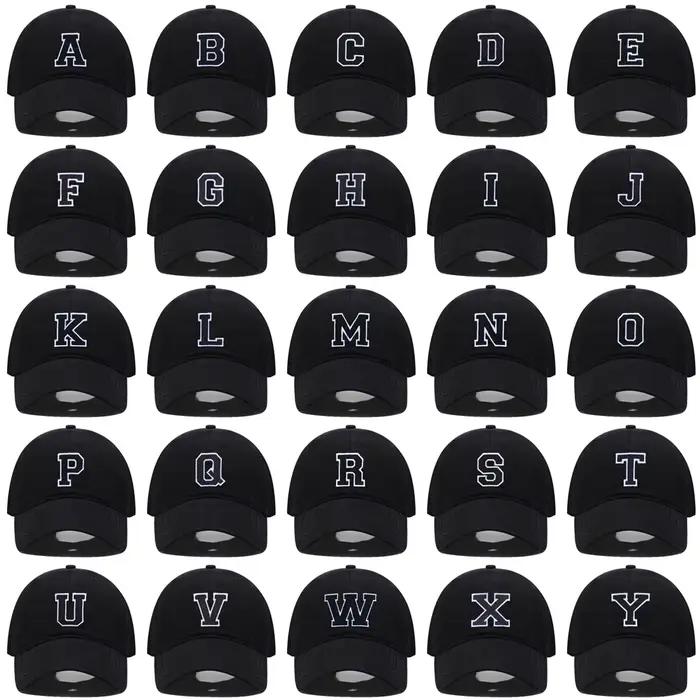 Casquette de baseball brodée avec initiales A-Z pour hommes et femmes
