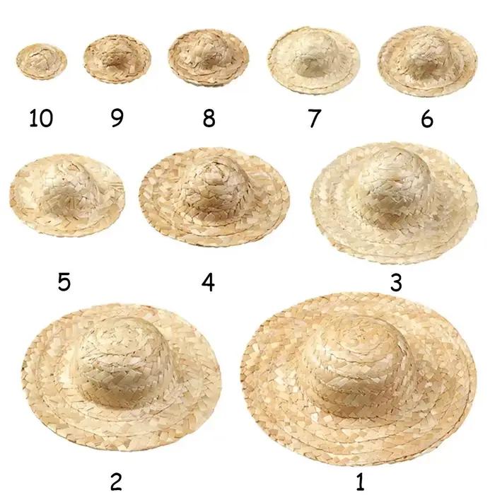 Mini chapeau de paille tissé