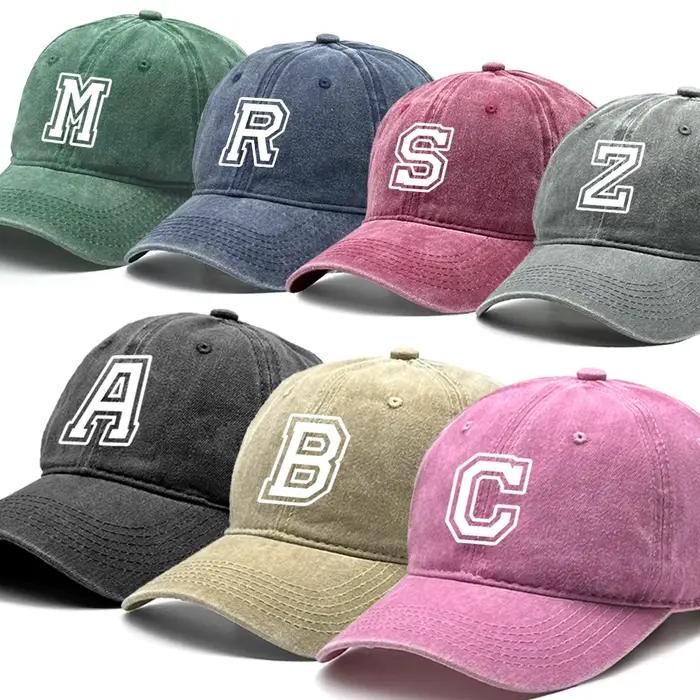 Casquette de baseball imprimée initiale A-Z pour hommes et femmes style rétro sportif occasionnels extérieurs usage quotidien