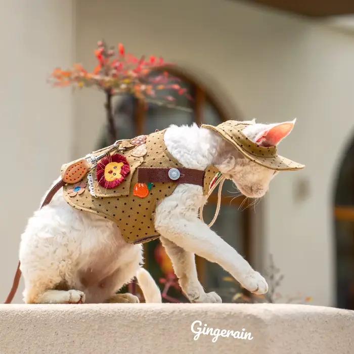 Chapeau de chat en fibre de coton réglable