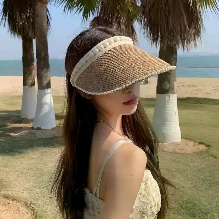 Chapeau de soleil en raphia pour femmes