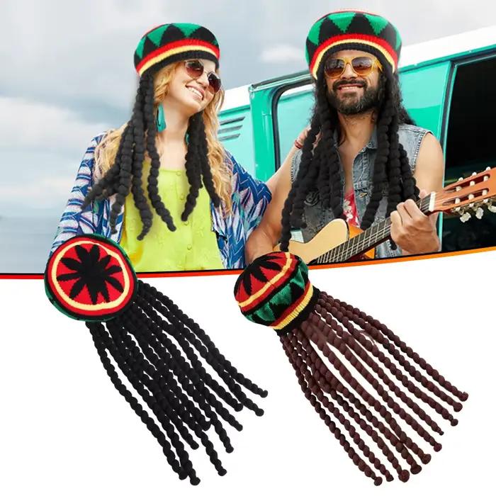 Faux tresses Dreadlocks bonnet chapeau jamaïcain Rasta Reggae casquette Crochet tricoté crâne