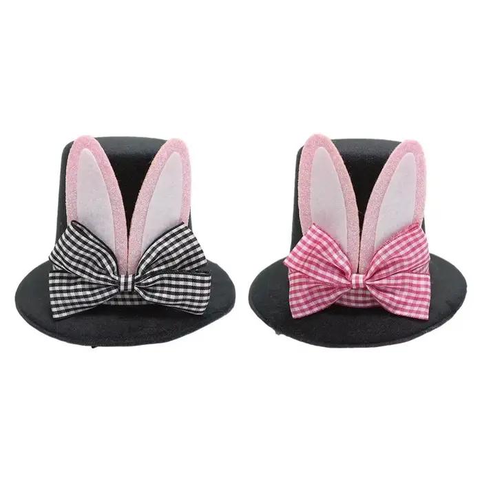 Chapeau cloche en velours et peluche à motif écossais avec nœud