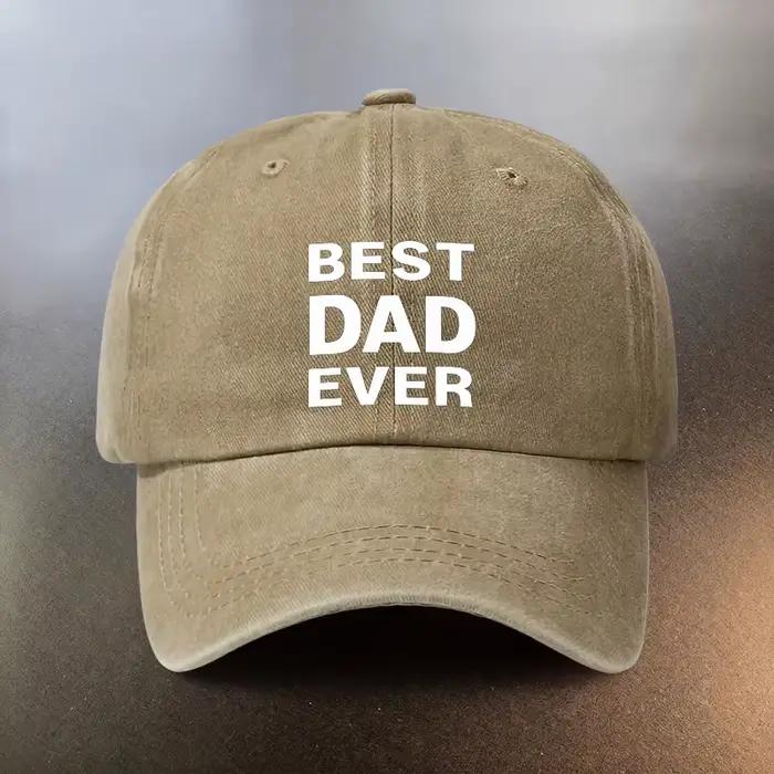 Casquette de baseball vintage délavée avec impression « BEST DAD EVER »