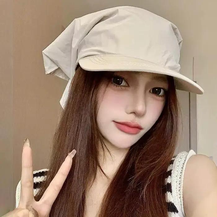 Casquette de baseball tendance avec foulard en dentelle pour femmes voyageuses occasions spéciales été printempsextérieur