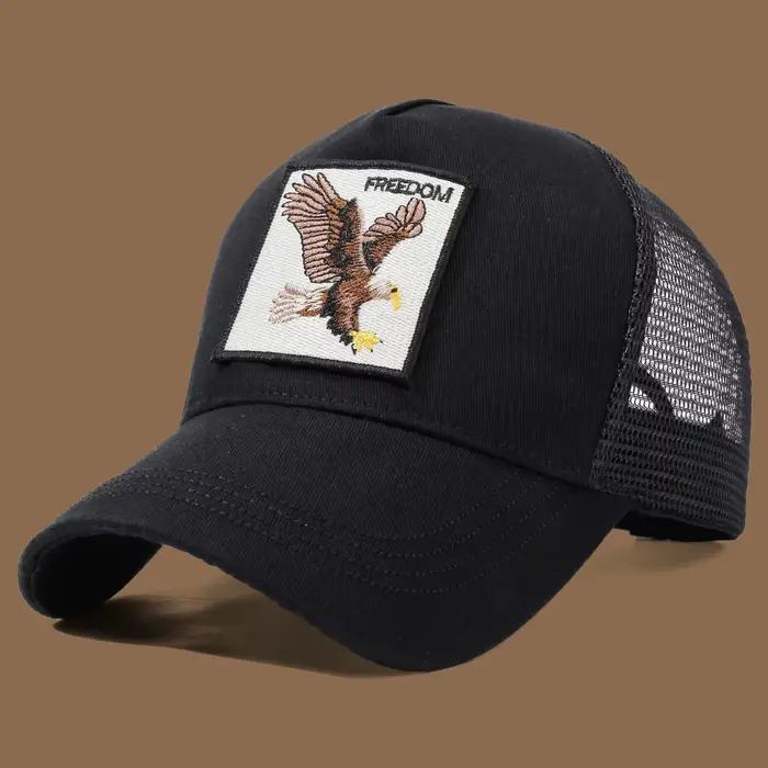 Casquette de camionneur unisexe avec broderie et appliques d'aigle – Convient pour un usage quotidien décontracté