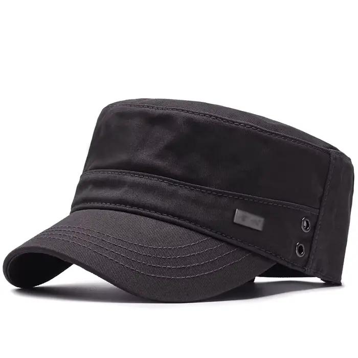 Casquette de baseball à visière en coton simple pour hommes