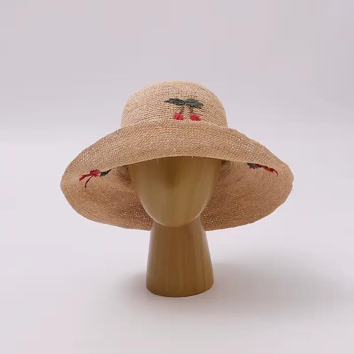 Chapeaux de paille en raphia japonais pour femme