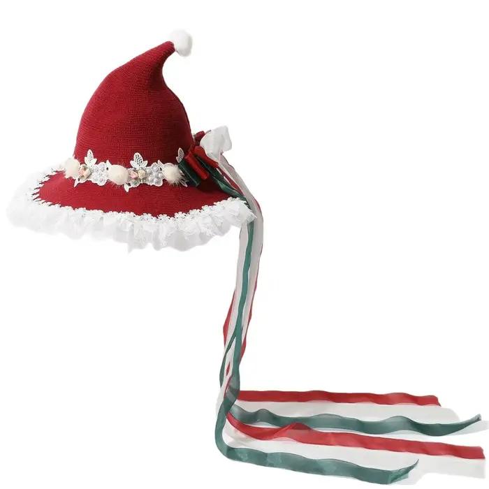 Ensemble de chapeaux de sorcière de noël Parent-enfant – Chapeau haut-de-forme gothique Lolita pour femmes et accessoire