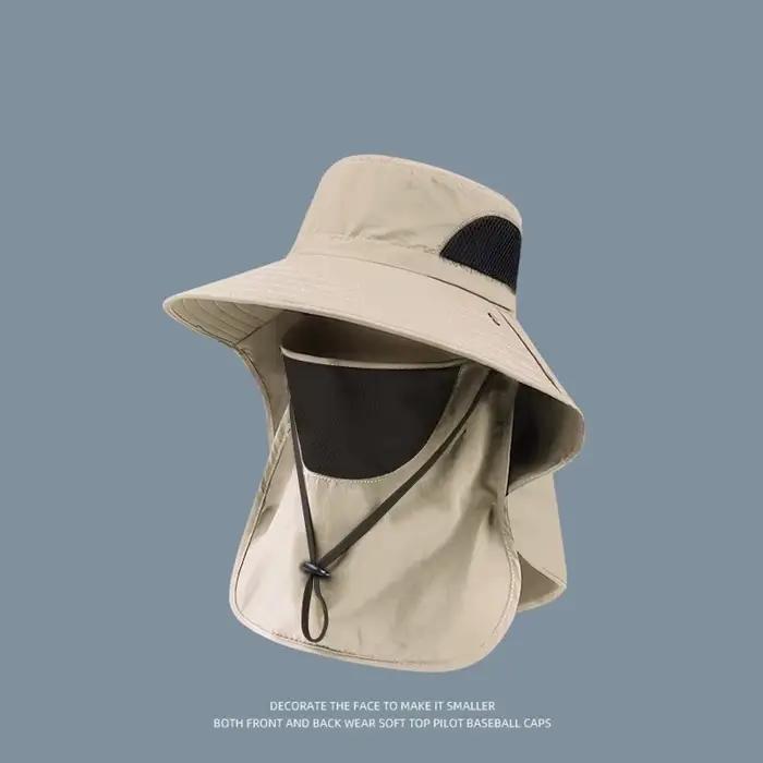 Nouveau Chapeau Pare-Soleil à Grande Visière avec Masque Intégré pour la Pêche