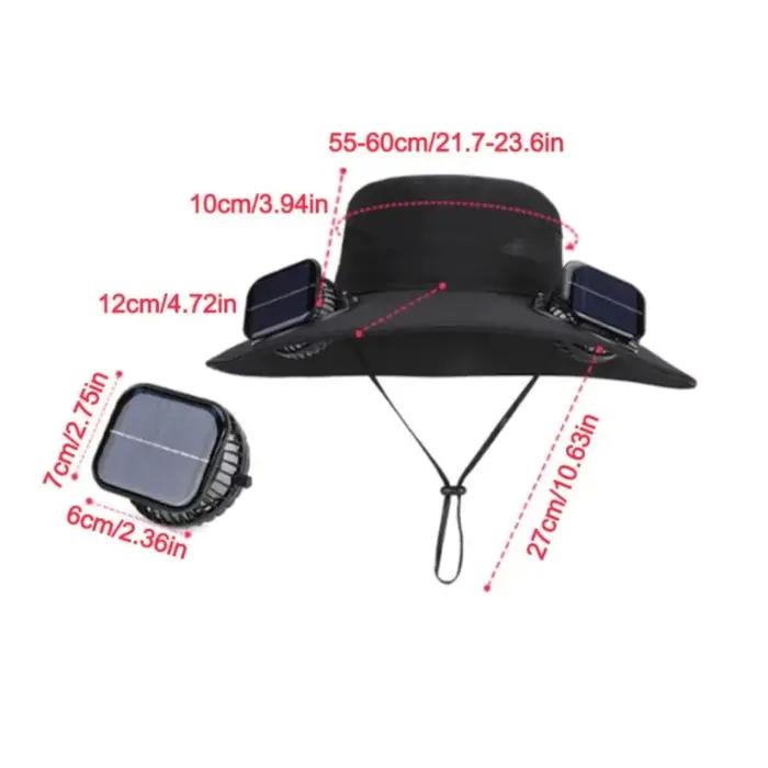 Chapeau solaire anti-UV créatif avec ventilateur Rechargeable 