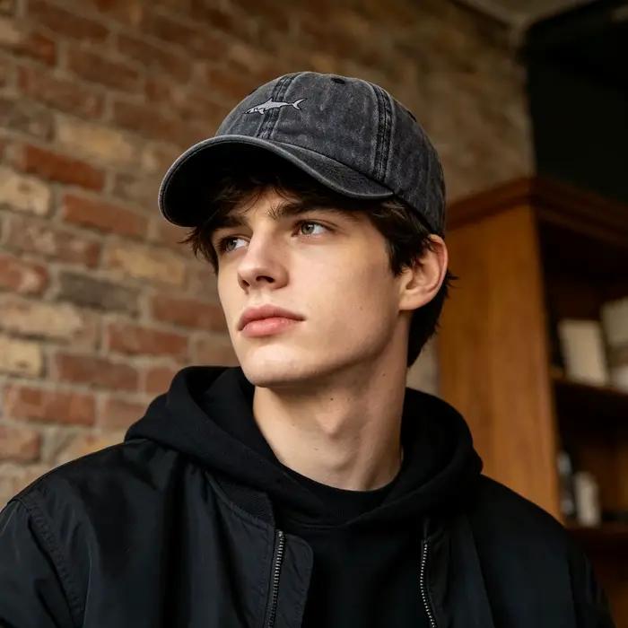 Casquette de baseball brodée requin pour hommes et femmes