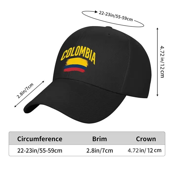 Casquette de baseball avec drapeau colombien - Chapeau à visière basse réglable