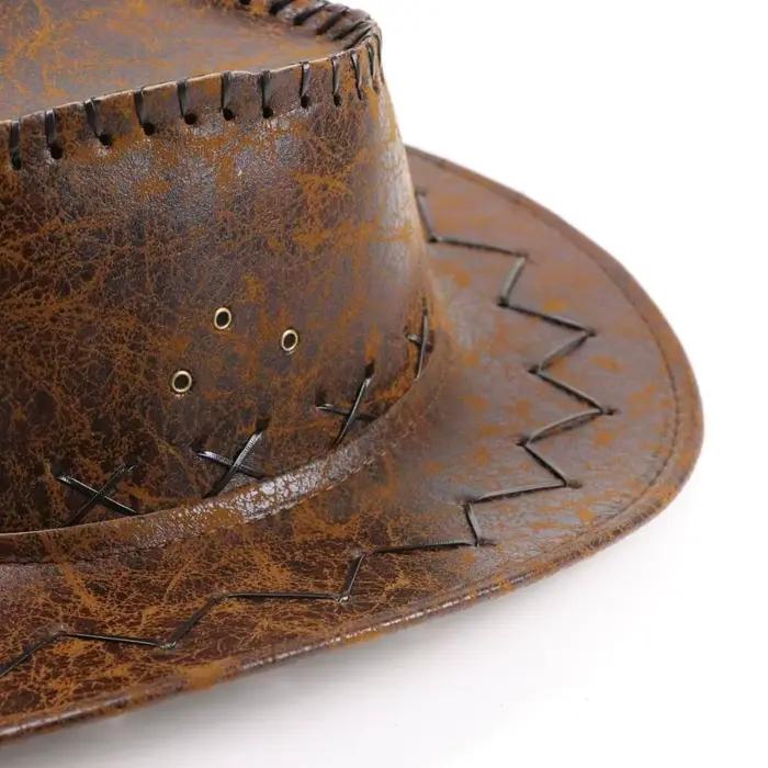 Chapeau de Cowboy occidental en cuir PU élégant