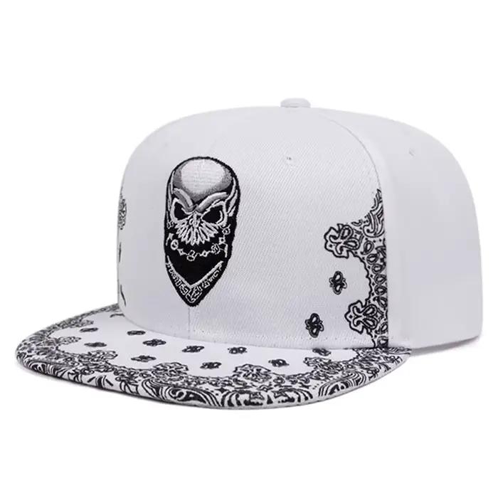Nouvelle Casquette de Baseball 2026 – Motif Paisley Brodé Squelette – Style Hip-Hop – Chapeau Décontracté Quotidien pour l'Extérieur – Protection Solaire – Unisexe à Bord Plat